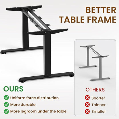 Veken 63" x 28" Super Large Standing Desk, Conference Room Tables, Height Adjustable Electric Computer Desk, Sit to Stand Up, Modern Workstation for Home Office, Writing, Gaming Study, Brown