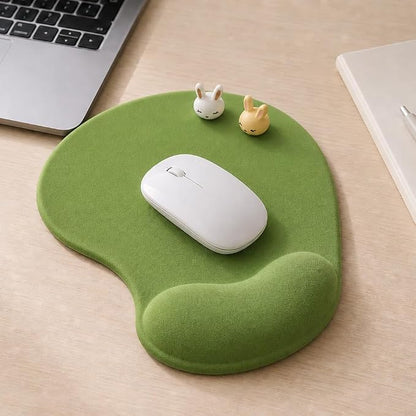 Office Mousepad with Gel Wrist Support - Ergonomic Gaming Desktop Mouse Pad Wrist Rest - Design Gamepad Mat Rubber Base for Laptop Computer (05Green)