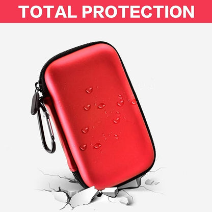 Case Compatible with Samsung T7/ T7 Touch Portable SSD 1TB 2TB 500GB USB 3.2 External Solid State Drive, Travel Carrying Storage Organizer Fits for USB Cables and More Accessories (Red)