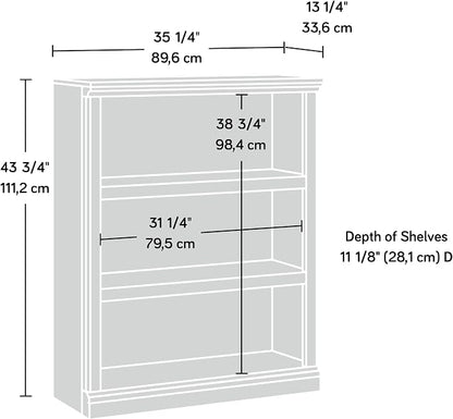 Sauder Miscellaneous Storage 3-Shelf Display Bookcase, Pacific Maple Finish