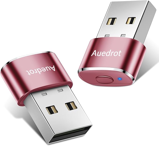 AUEDROT Mouse Jiggler Undetectable Metal USB Mouse Mover with Switch Button, Automatic Mini Mouse Shaker with 2 Jiggle Modes, Plug and Play, Keep Computer/Laptop Awake, Rose Gold, 2 PCS
