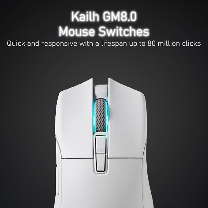 i-rocks iRocks IRM31R RGB Backlight, Wireless Lightweight Gaming Mouse, Tri-Mode Connection, Kailh GM8.0 Mouse Switches, Advanced PixArt PAW3395 Optical Sensor, Resolution Up to 26,000 DPI - White