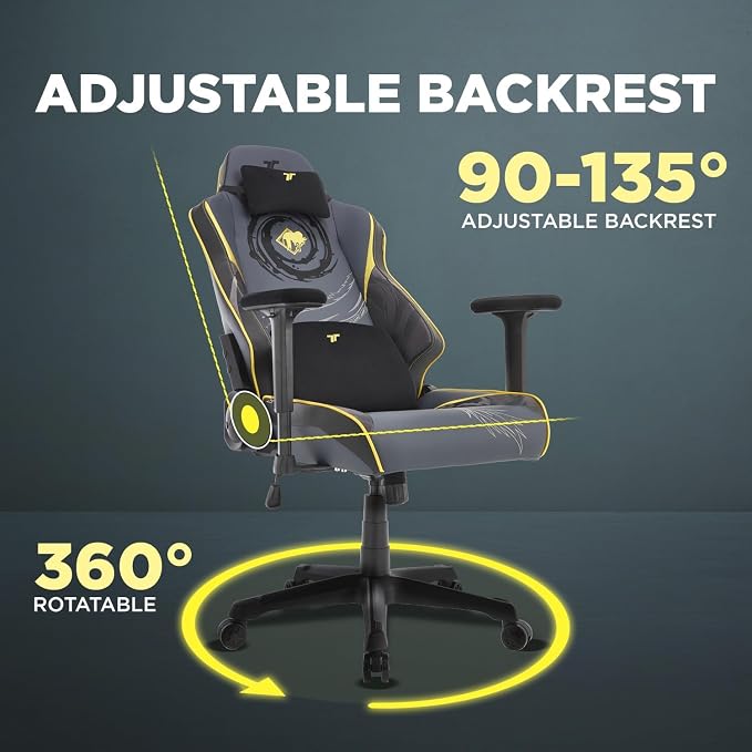 TTRACING Jujutsu Kaisen Geto Gaming Chair with Upgraded Spring Cushion | Premium PU leather 440lbs seat, ideal for home office setup. Features 4D armrests and 135° recline to eliminate fatigue.
