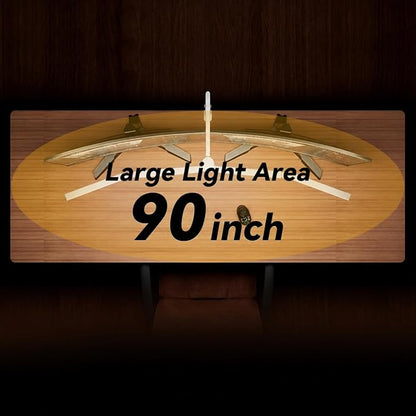 Adjustable LED Desk Lamp with Clamp, 4-Head Eye-Caring CRI95+ Desk Light, Stepless Dimming & Color Temp Remote Control, Flexible Neck, 5-Mode for Reading, Computer, Crafting, 90" Wide Desk Coverage