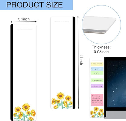 Office Desk Accessories 2pcs Multifunction Computer Monitor Memo Board - Transparent Computer Side Panel Memo Creative Monitor Side Panel Suitable for Office Home Desktop (Monitor Memo Board 7#)