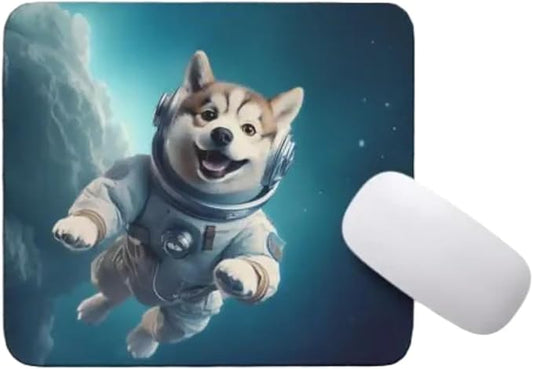 Mouse Pad Astronaut Dog in Space Mouse Pad Puppy floating in Space for Home Office Work Desk Computer Desktop Laptop for Dog Lovers (Siberian Husky)