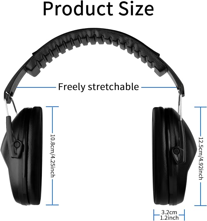Protection Ear Muffs, Noise Reduction Safety Ear Muffs Shooting Earmuff NRR 20 dB Ear Defenders for Adults and Kids