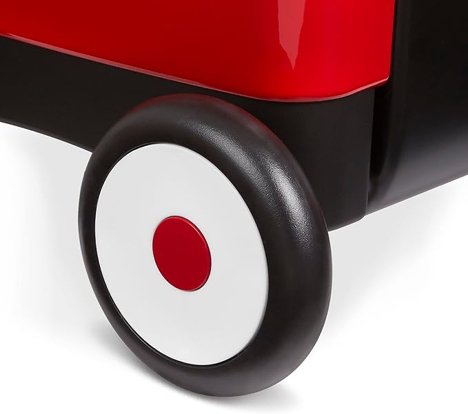 Radio Flyer Push & Pull Walker Wagon with Bubbles and Chalk, Red, for Kids 1-4 Years Old, Locking Handle, Baby Push Walker Converts to Pull Wagon, for Indoor & Outdoor Play, Amazon Exclusive