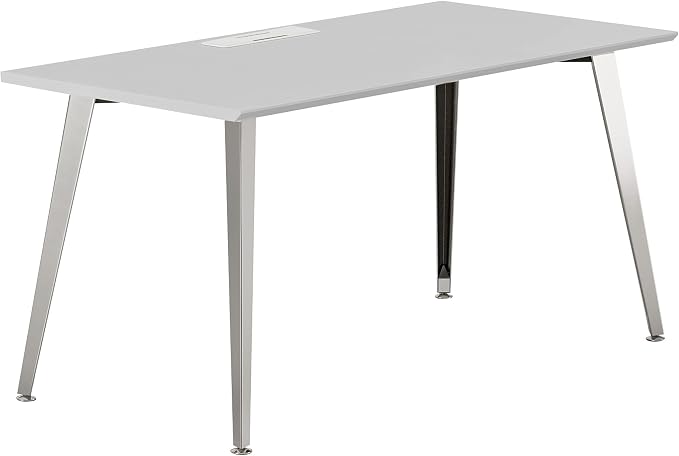 Branch Office Desk - Modern Home Office Desk - Efficient Cable Management and Fast Assembly - Compact Workstation for Home or Apartment - 48” Fog Top - Mirror Base