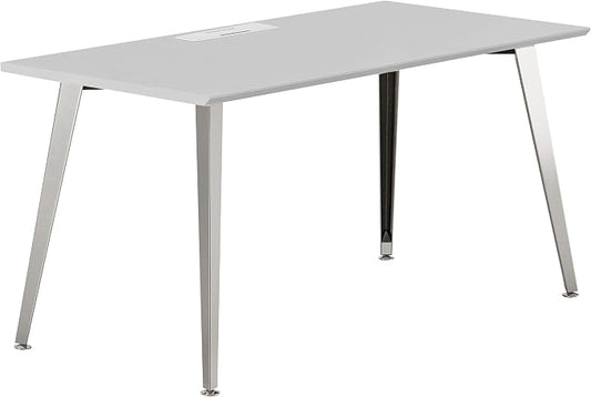 Branch Office Desk - Modern Home Office Desk - Efficient Cable Management and Fast Assembly - Compact Workstation for Home or Apartment - 48” Fog Top - Mirror Base