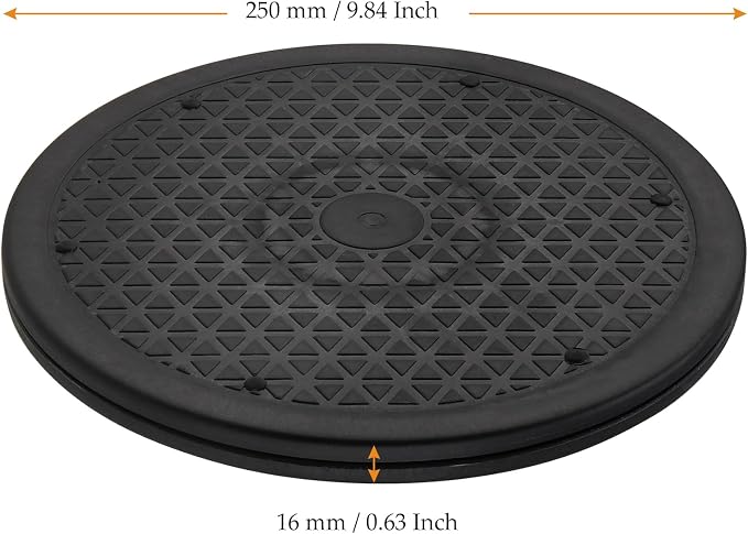 MUKCHAP 6PCS 10 Inch Rotating Swivel Stand, 360 Degree Black Bonsai Turntable with Steel Ball, Rotating Displaying Stand for Table Top, Monitor, Plant