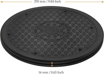 MUKCHAP 6PCS 10 Inch Rotating Swivel Stand, 360 Degree Black Bonsai Turntable with Steel Ball, Rotating Displaying Stand for Table Top, Monitor, Plant
