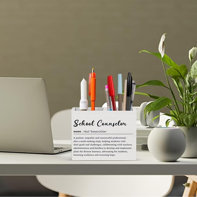 School Counselor Office Decor Counselor Office Decoration School Counsellor Gifts for Women Wooden Pencil Holder, Guidance Counsellor Gifts Desk Decor
