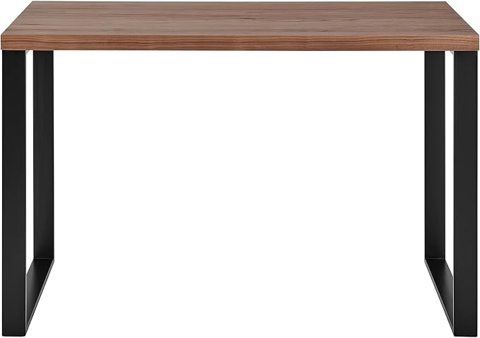 Euro Style Dillon 47" Home Office Writing Gaming Desk | Modern Industrial Minimalism | Lacquer Finished Wood | Professional-Grade Construction for Daily Use | Anthracite, Matte Black Legs