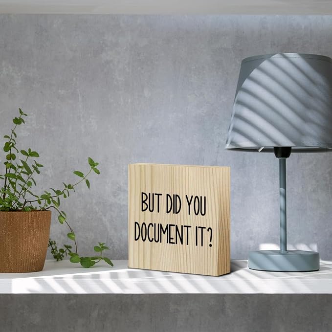 Funny HR Wooden Box Sign for Office Tabletop & Home Decor - Thank You Gifts for Boss Day & Retirement