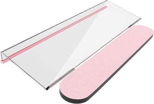 KOTEMON Acrylic Tilted Computer Keyboard Stand for Ergonomic Typing, Keyboard Tray Holder with Silicone Non-Slip Case, Clear