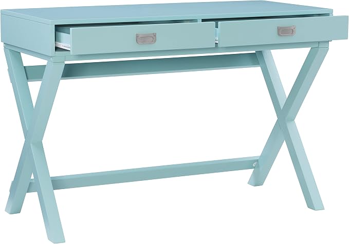 Linon Home Décor Jaycee Blue Writing Desk, 20"D x 44"W x 30"H, Blue