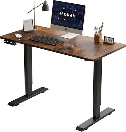 48 Inch Electric Standing Desk with USB Charging Port, Height Adjustable Sit Stand Desk with Memory Presets, Spacious Desktop and Sturdy Metal Frame for Home Office