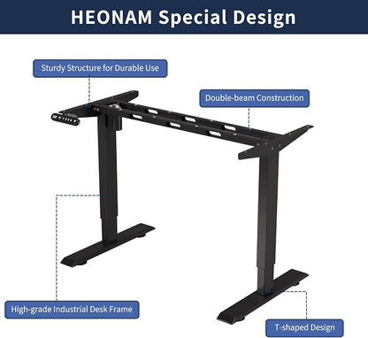 48 Inch Electric Standing Desk with USB Charging Port, Height Adjustable Sit Stand Desk with Memory Presets, Spacious Desktop and Sturdy Metal Frame for Home Office