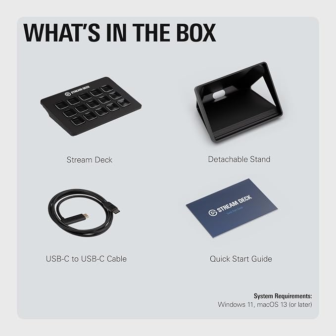 Elgato Stream Deck MK.2 Studio Controller, 15 Macro Keys | Trigger actions in OBS, Twitch, YouTube and more, Visual feedback, Hundreds of plugins, Works with Mac and PC