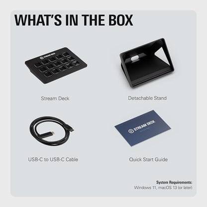 Elgato Stream Deck MK.2 Studio Controller, 15 Macro Keys | Trigger actions in OBS, Twitch, YouTube and more, Visual feedback, Hundreds of plugins, Works with Mac and PC