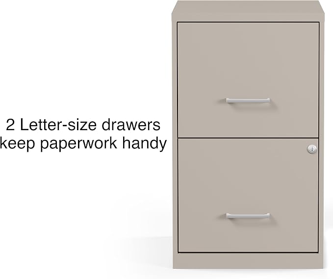 STAPLES Vertical File Cabinet for Letter/Legal Files, 2-Drawer, Letter/Legal Compatible, Locking, Putty