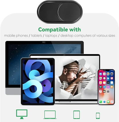 CloudValley Webcam Cover Slide[2-Pack], 0.023 Inch Ultra-Thin Metal Web Camera Cover for Macbook Pro, iMac, Laptop, PC, iPad Pro, iPhone 8/7/6 Plus, Protect Your Visual Privacy [Black]