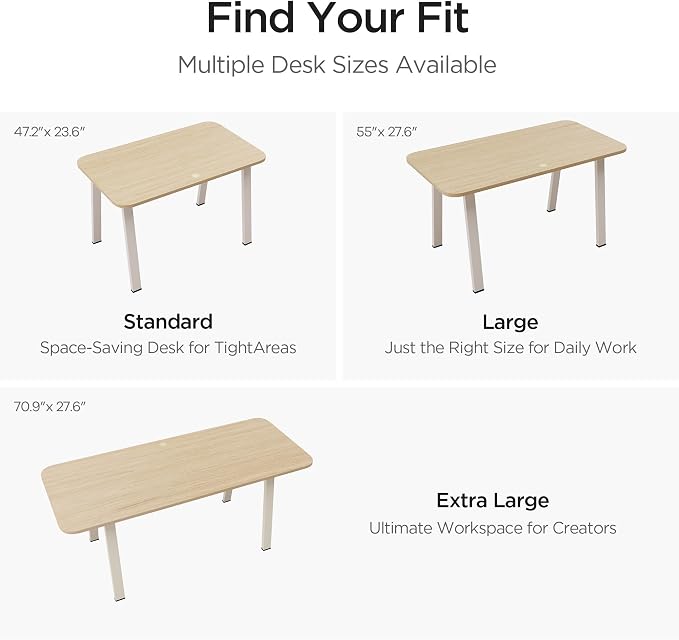 Modular Computer Office Desk, Modern Style Small Study Writing Workstation Table for Home & Busines, Extra Large (71" x 28")