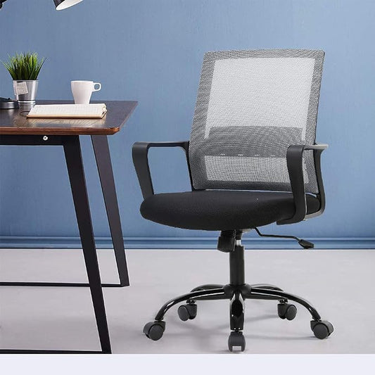 BestOffice Ergonomic Desk Chair Swivel Rolling Computer Chair Executive Lumbar Support Task Mesh Chair Adjustable Stool for Women Men,Grey