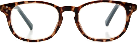 Foster Grant Women's Elodie Round Reading Glasses, Brown Tortoise/Transparent, 59 mm + 1