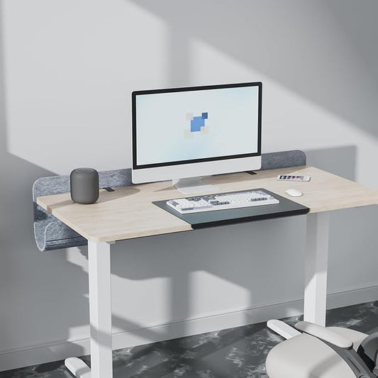Under Desk Cable Management Tray, 47.2" Felt Cord Organizer with No Drill Clamp or Screw Mount, Hidden Wire Management for Power Strips & Cables, Cable Tray Under Desk for Home Office