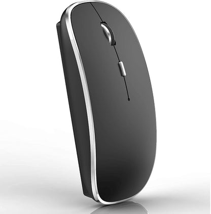 Rechargeable Bluetooth Mouse, Black, 450mAh Battery, 3 DPI Levels, Skin-Friendly, 10-Minute Power Saving