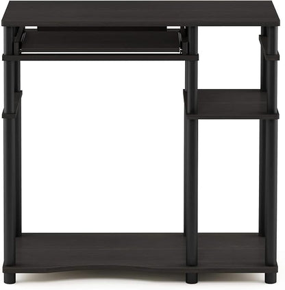 Furinno Abbott Computer Desk with Bookshelf, Espresso/Black