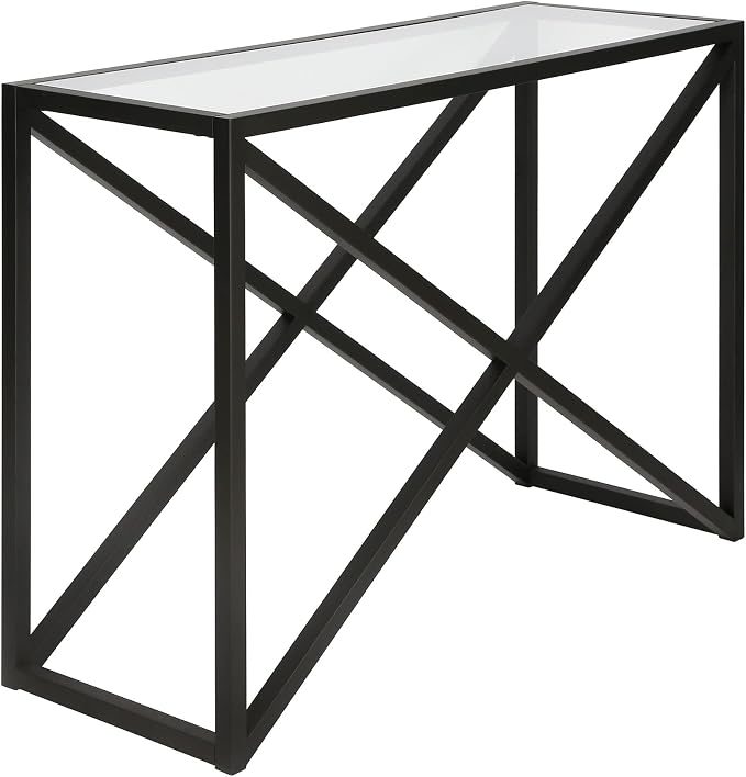 Calix 42'' Wide Rectangular Console Table in Blackened Bronze