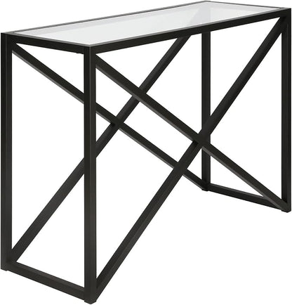 Calix 42'' Wide Rectangular Console Table in Blackened Bronze