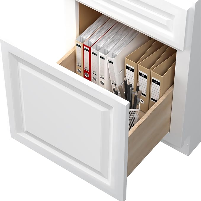 ROOMTEC 2 Drawer File Cabinet with Soft-Close Design, Under Desk Filing Cabinets for Home Office, RTA Small Office File Cabinets for Storage and Organization