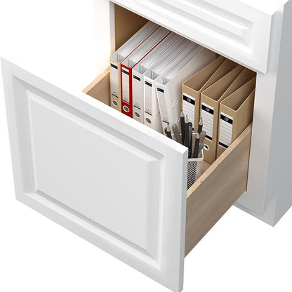 ROOMTEC 2 Drawer File Cabinet with Soft-Close Design, Under Desk Filing Cabinets for Home Office, RTA Small Office File Cabinets for Storage and Organization