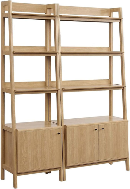 Modway Bookshelf Display Cases in Oak - Set of 2
