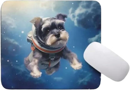 Mouse Pad Astronaut Dog in Space Mouse Pad Puppy floating in Space for Home Office Work Desk Computer Desktop Laptop for Dog Lovers (Miniature Schnauzer)