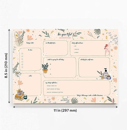 Bliss Collections Daily Planning Pad, To Do List Notebook - Beautiful - Undated Tear-Off Sheets Notepad - Day or Work Calendar, Organizer, Scheduler for Goals, Tasks, Ideas - 8.5" x 11", 50 Sheets