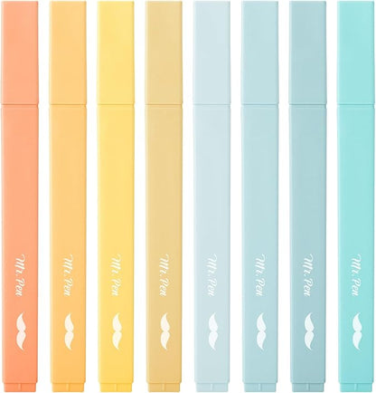 Mr. Pen- Aesthetic Highlighters No Bleed, 8 Pack, Pastel Colors, Chisel Tip | Cute Highlighters Assorted Colors for Journaling, Highlighting, Underlining, Fast Dry, Back to School Supplies