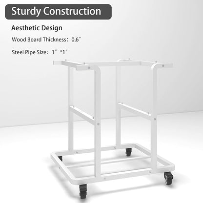 Natwind Printer Stand, 24''x20''x26'' Large Printer Table with Storage Shelf, 3 Tier Rolling Printer Cart with Wheels,Multifunctional Shelves for Home Office（White）