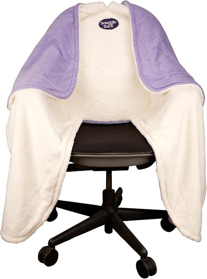 The Original Office Chair Blanket by SnuggleBack; Cozy Comfy Office Desk Chair Wrap Attaches for Hands-Free Warmth. Stay Warm In The Winter or Summer. (Lavender Pattern Fleece)