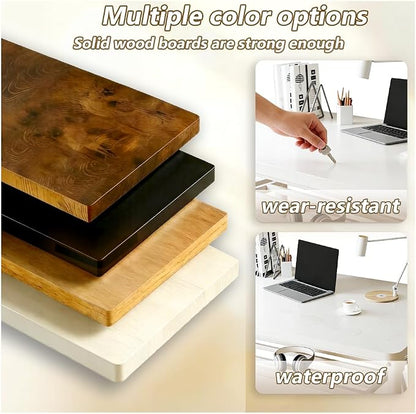 Folding Desk for Small Spaces, 39.4 Inch Foldable Computer Desk, No Assembly Required, Space Saving Portable Study Table for Compact Home Office, Bedroom, Dorm, Apartment, White
