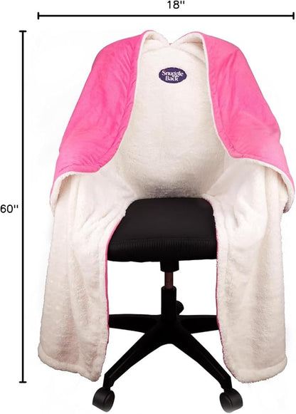 The Original Office Chair Blanket by SnuggleBack; Cozy Comfy Office Desk Chair Wrap Attaches for Hands-Free Warmth. Stay Warm In The Winter or Summer. (Raspberry Pattern Fleece)
