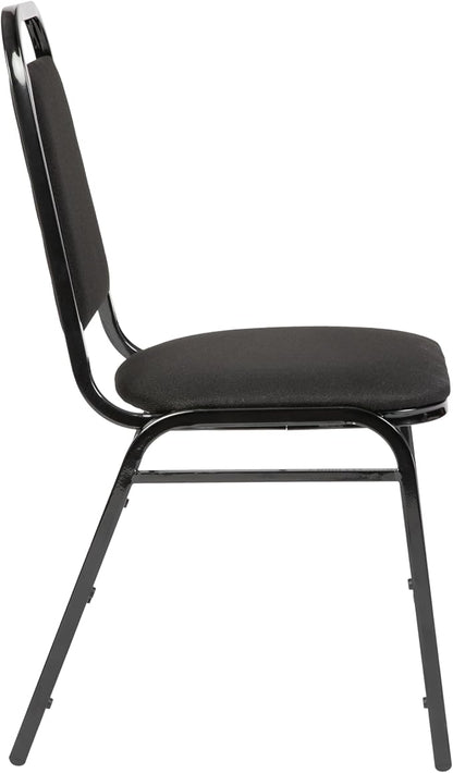 Flash Furniture Hercules Series Trapezoidal Back Stacking Banquet Chair in Black Fabric - Black Frame