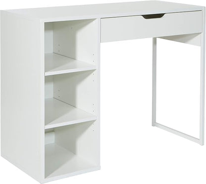 OSP Home Furnishings Ravel 40-Inch Wide Writing Desk, White