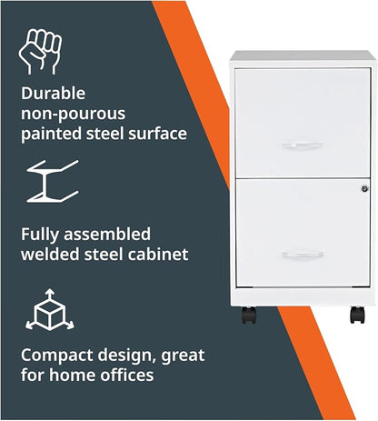 Lorell LYS SOHO File/File Mobile File Cabinet, White