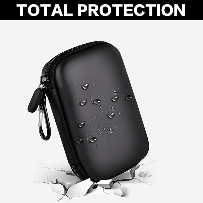Case Compatible with Samsung T7/ T7 Touch Portable SSD 1TB 2TB 500GB USB 3.2 External Solid State Drive, Travel Carrying Storage Organizer Fits for USB Cables and More Accessories (Black)