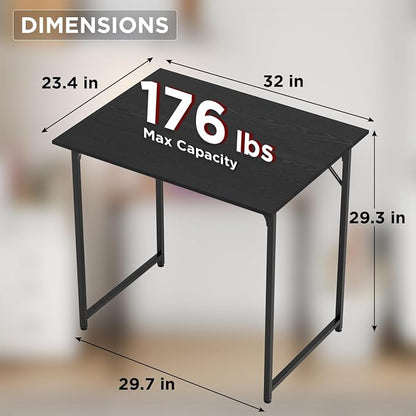 FDW 32 inches Office Small Computer Desk/Home Office Desk/Study Student Writing Desk/Modern Simple Style Desk,Black